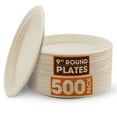 thumbnail image 1 of Cheer Collection Compostable 9 Inch Paper Plates, Natural, 500 Pack, 1 of 5