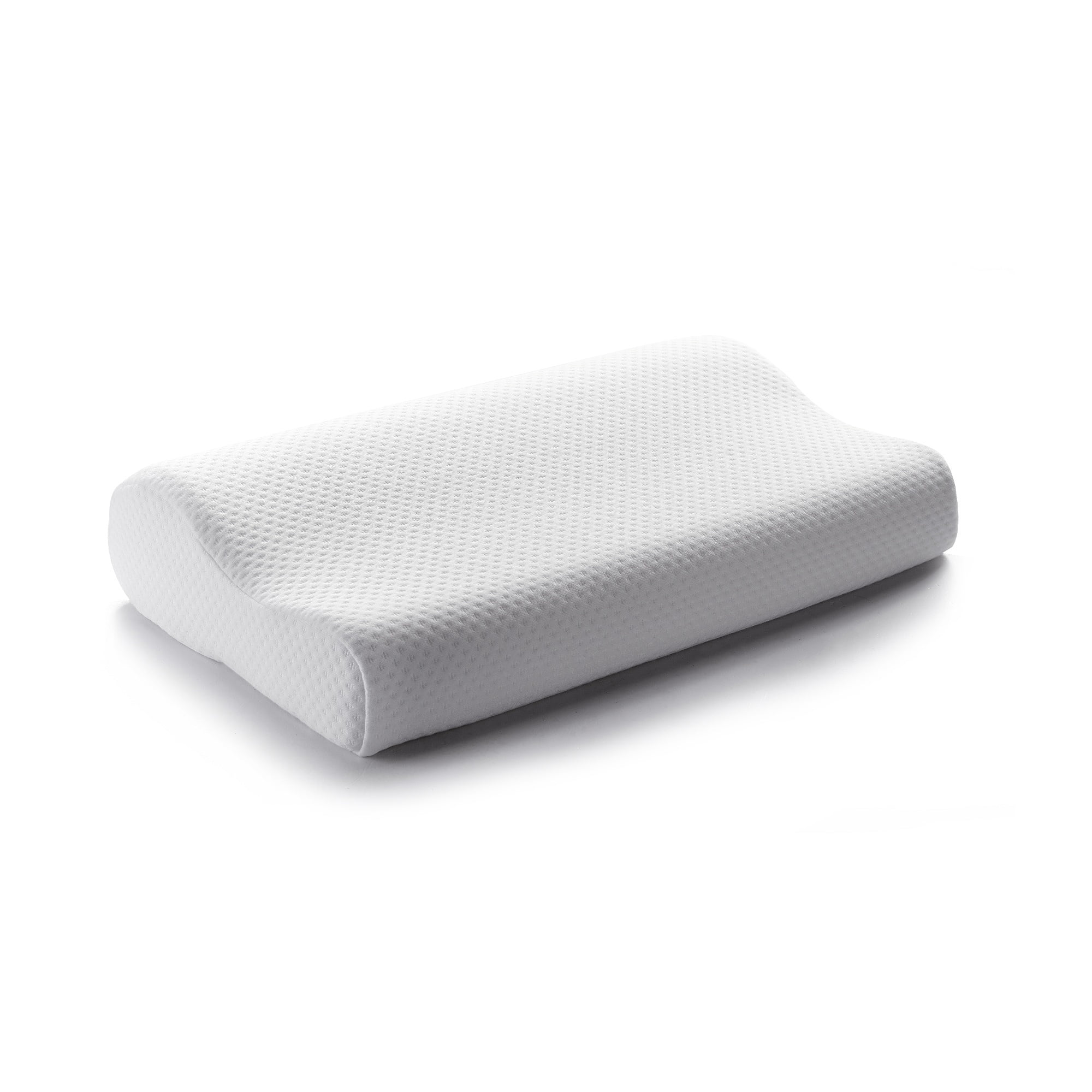 White Contour Memory Foam Pillow with Washable Cover