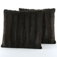 thumbnail image 1 of Cheer Collection Decorative Faux Fur Throw Pillows 24" x 24", Set of 2 - Chocolate, 1 of 5