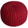 thumbnail image 1 of Cheer Collection Decorative and Comfortable 18" Chunky Hand-Knit Round Ottoman Pouf, 1 of 6
