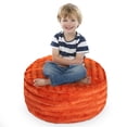 thumbnail image 1 of Cheer Collection Faux Fur Bean Bag and Stuffed Animal Storage Case, Rust Orange, 1 of 5