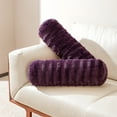 thumbnail image 1 of Cheer Collection Faux Fur Bolster Pillow, Purple, 1 of 5
