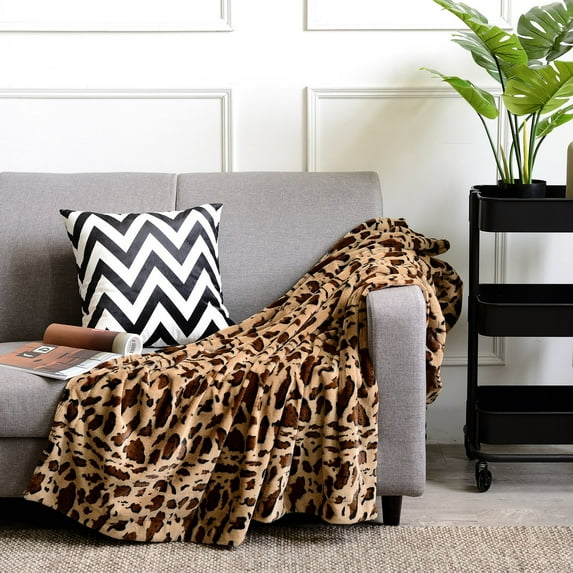 Cheer Collection Faux Fur Printed Blanket - Multiple Colors & Sizes - By Cheer Collection