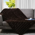 thumbnail image 1 of Cheer Collection Faux Fur Throw Blanket 108" x 88", Chocolate - Cozy Comfort for All Ages, 1 of 5