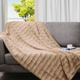 thumbnail image 1 of Cheer Collection Faux Fur Throw Blanket 108" x 88", Sand, 1 of 5