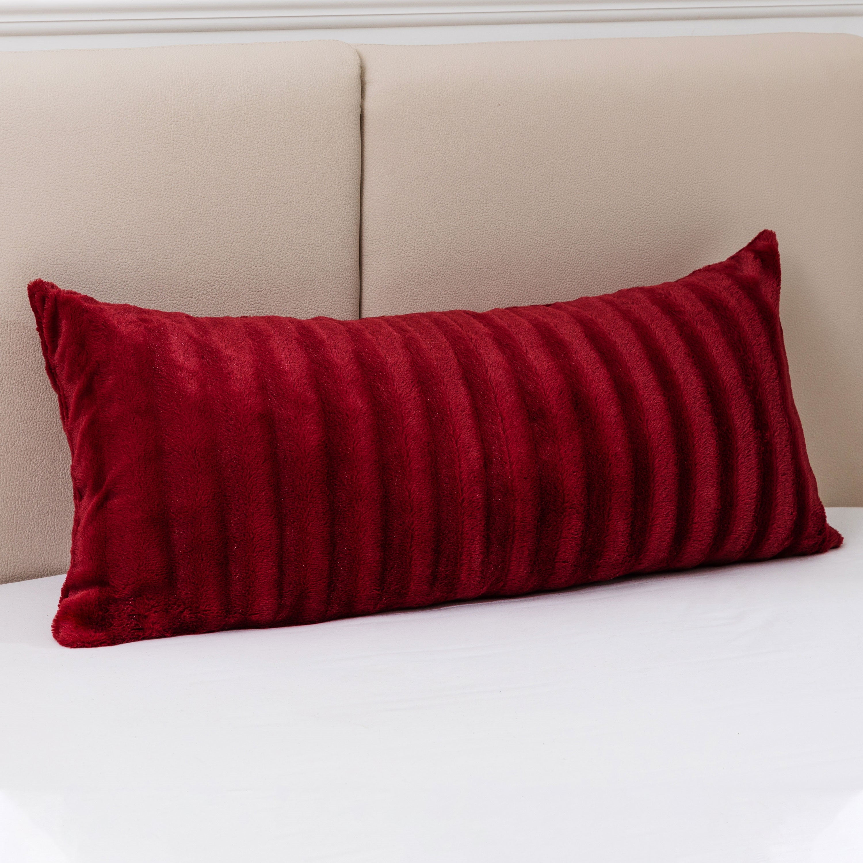 Cheer Collection Faux Fur Throw Pillow 18" x 40" Long Decorative Body