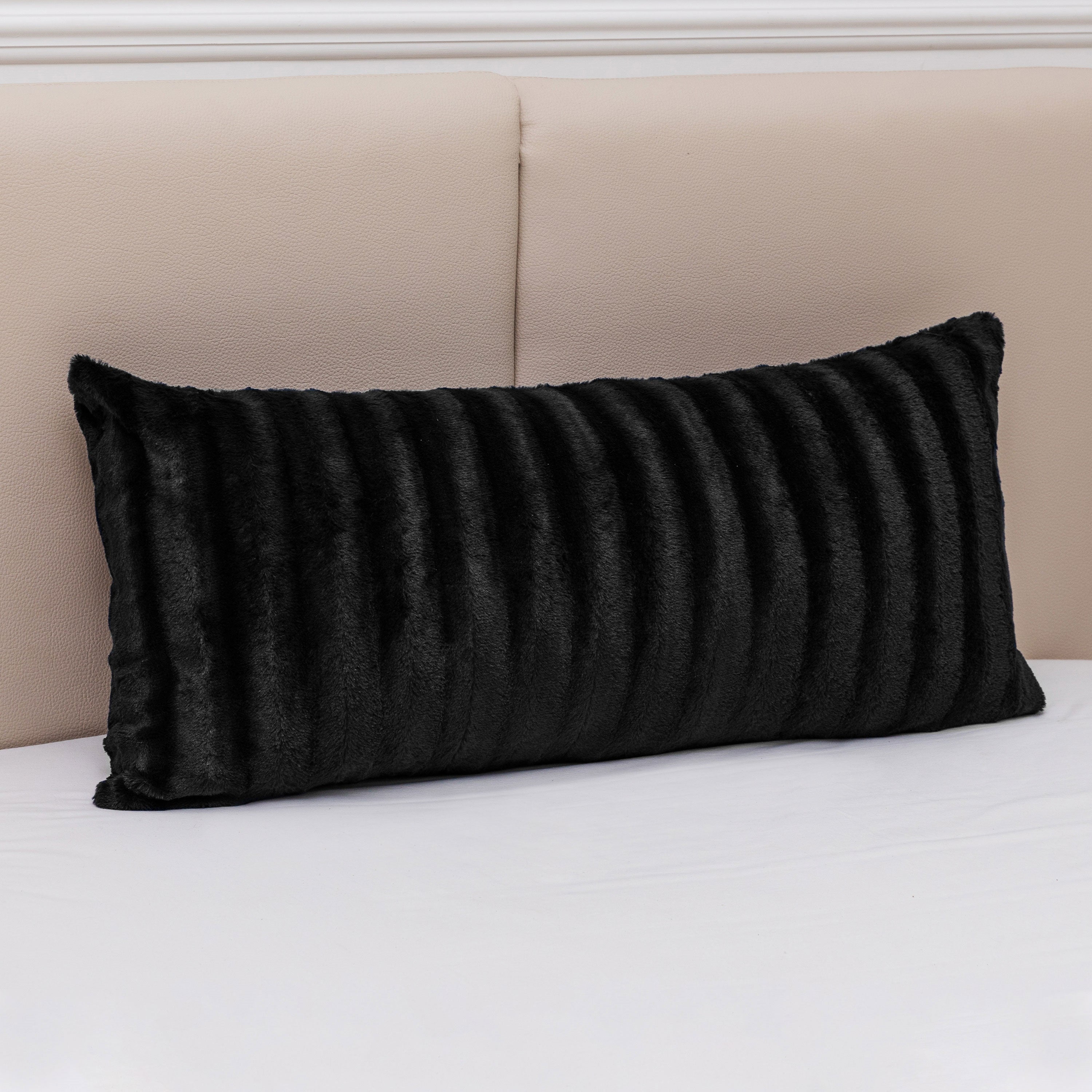 Cheer Collection Faux Fur Throw Pillow 18" x 40" Long Decorative Body