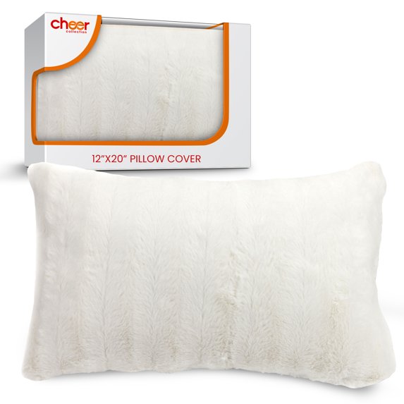 Cheer Collection Faux Fur Throw Pillow Cover