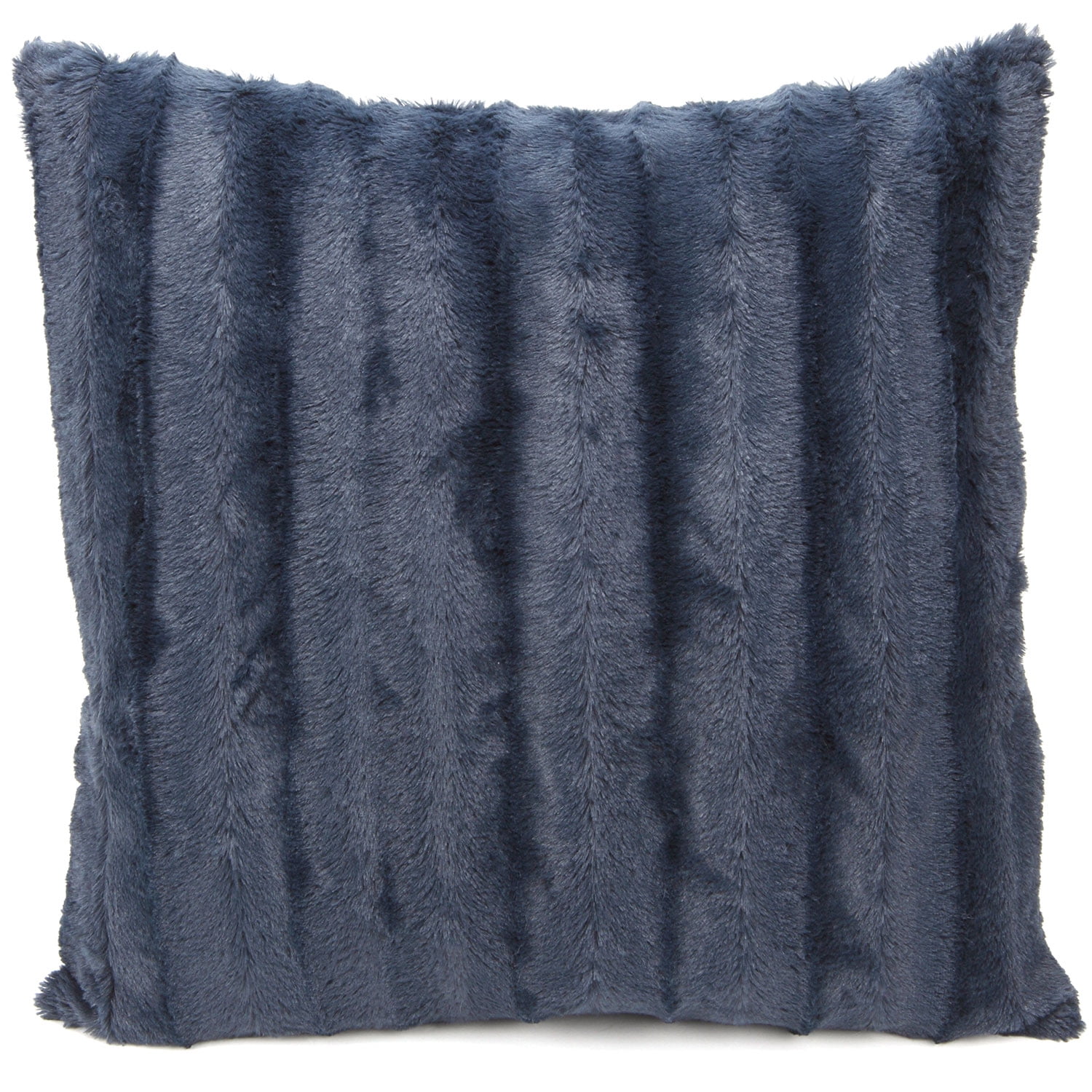 Blue Faux Fur Decorative Throw Pillow Cover 20" x 20"