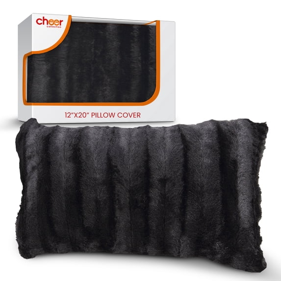 Cheer Collection Faux Fur Throw Pillow Cover