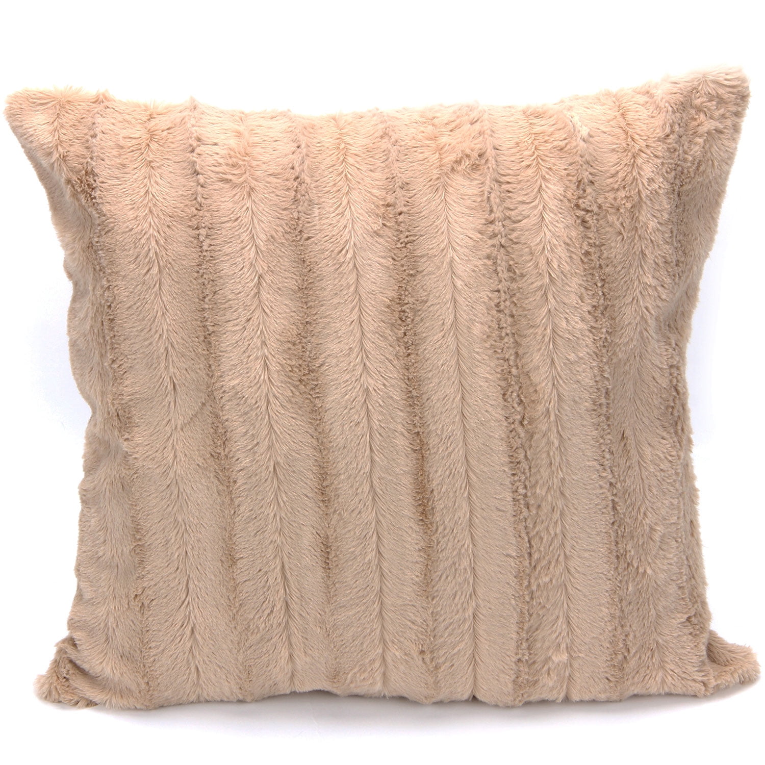 Sand Faux Fur Decorative Throw Pillow Cover 18x18