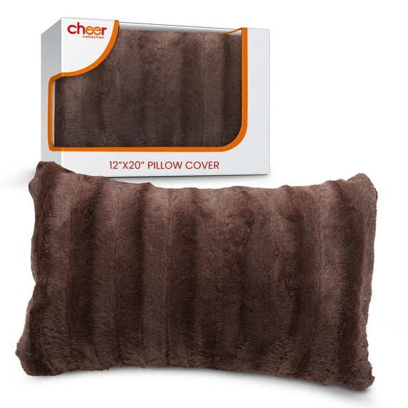 Cheer Collection Faux Fur Throw Pillow Cover