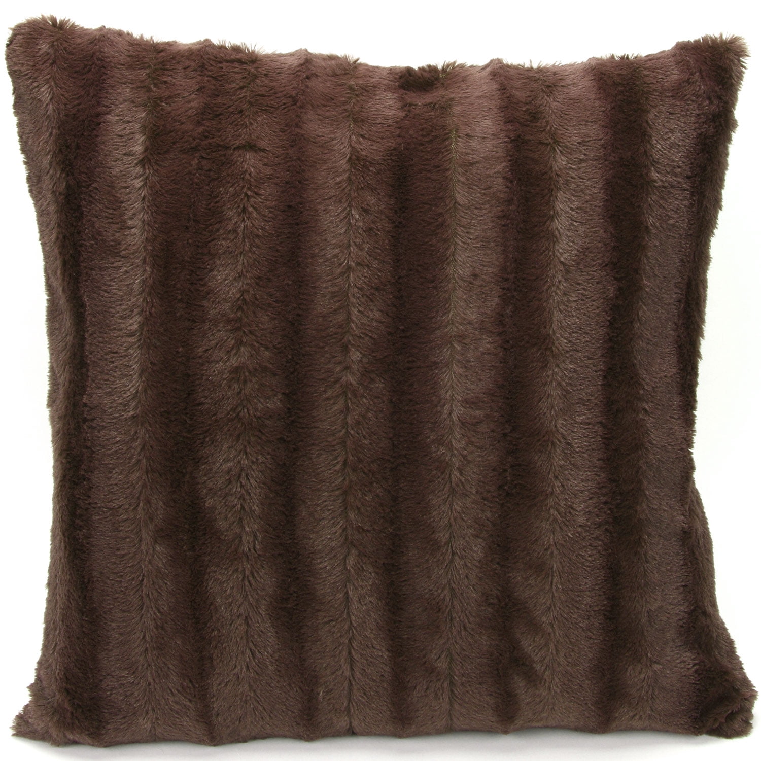 Chocolate Faux Fur 18x18 Decorative Pillow Cover