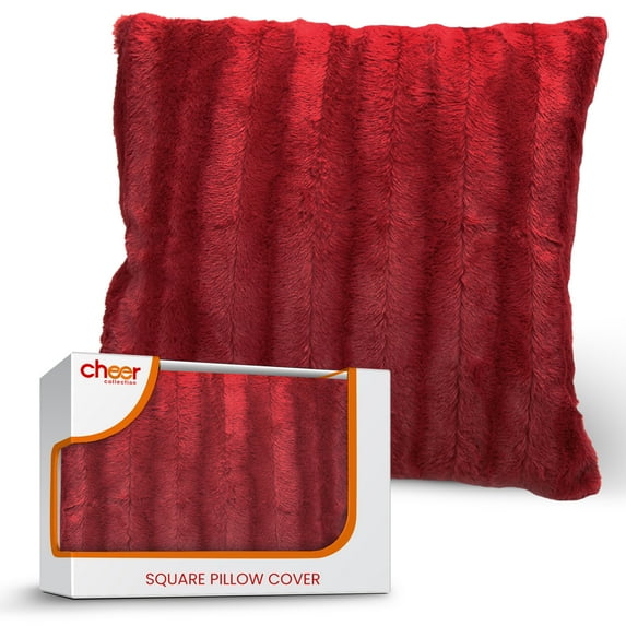 Cheer Collection Faux Fur Throw Pillow Cover