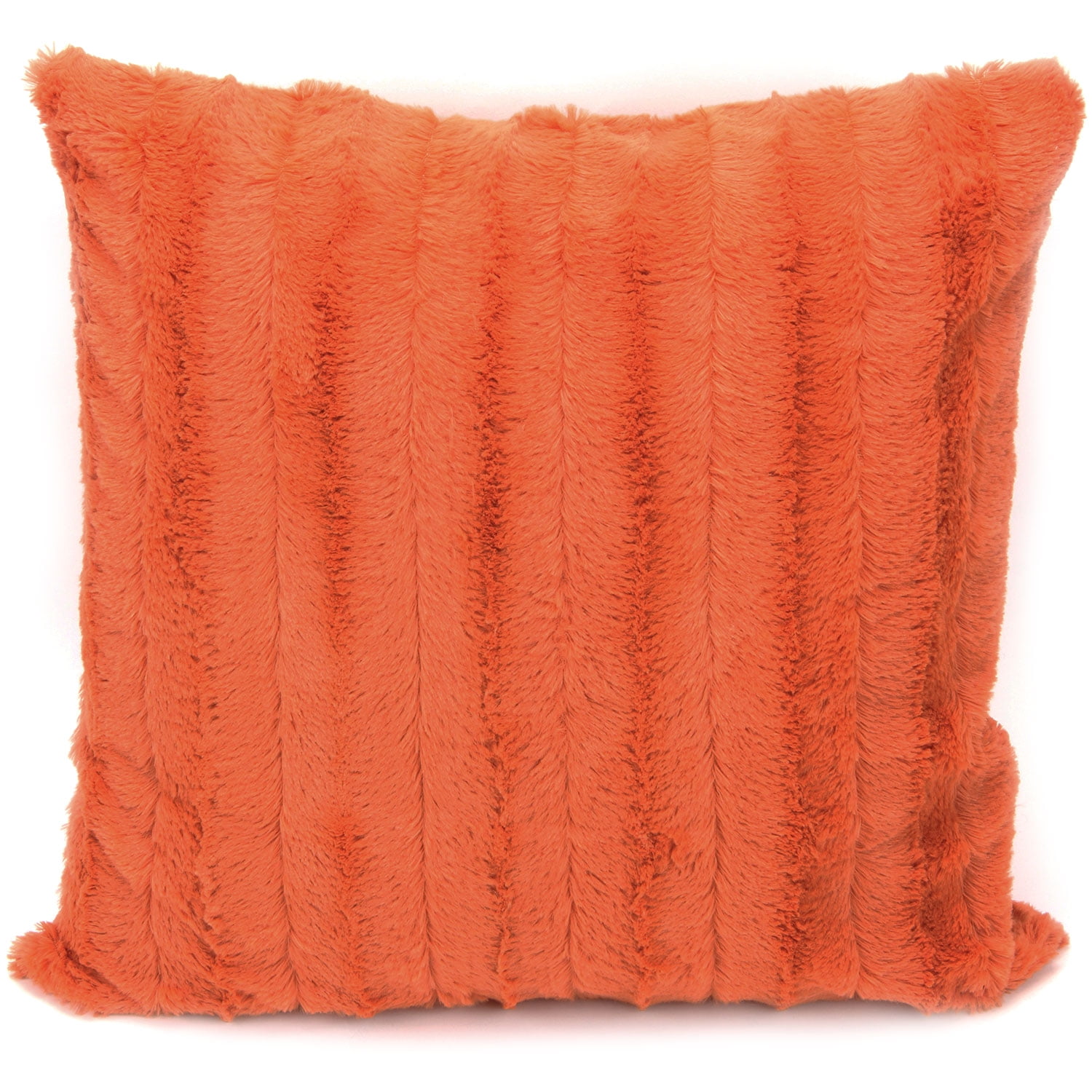 Rust Faux Fur Decorative Pillow Cover, 18" x 18"