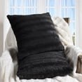 thumbnail image 1 of Cheer Collection Faux Fur Throw Pillows 16" x 16", Set of 2 - Black, 1 of 5
