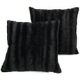 thumbnail image 1 of Cheer Collection Faux Fur Throw Pillows 20" x 20", Set of 2 - Black, 1 of 6