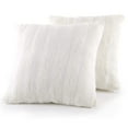 thumbnail image 1 of Cheer Collection Faux Fur Throw Pillows 20" x 20", Set of 2 - White, 1 of 6