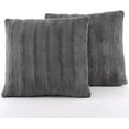 thumbnail image 1 of Cheer Collection Faux Fur Throw Pillows 22" x 22", Set of 2 - Gray, 1 of 5
