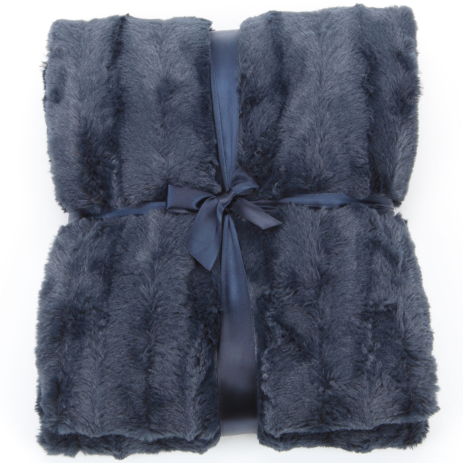 Blue Faux Fur Reversible Throw Blanket for Pets