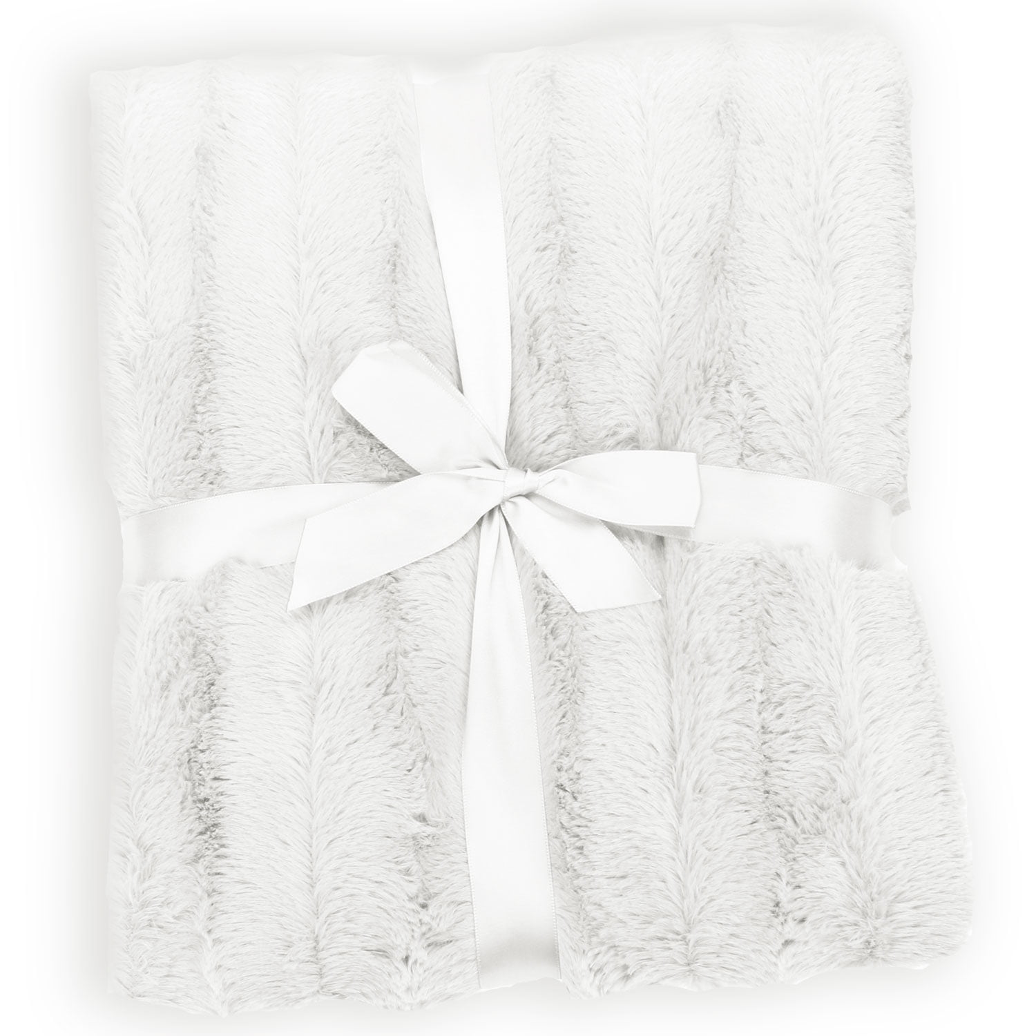 White Faux Fur Reversible Machine Washable Pet Blanket