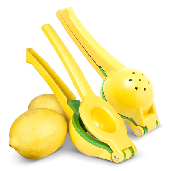 Cheer Collection Heavy Duty and BPA-Free Lemon Lime Squeezer with Built-in Strainers