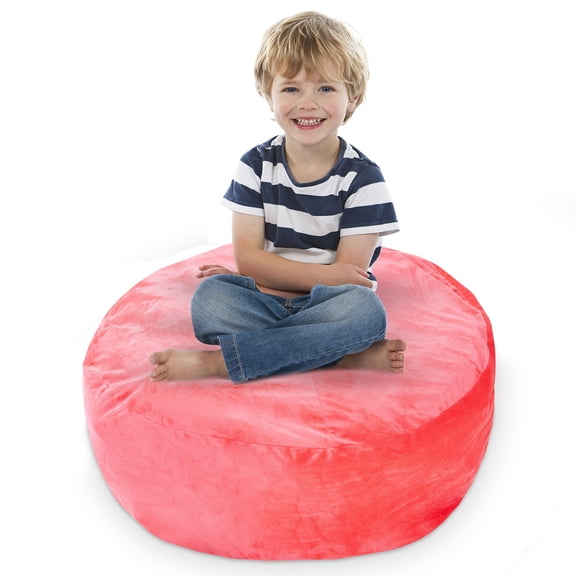 Cheer Collection Microplush Bean Bag and Stuffed Animal Storage Case, Hot Pink
