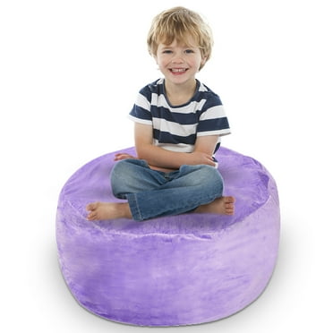 Cheer Collection Microplush Bean Bag and Stuffed Animal Storage Case, Purple