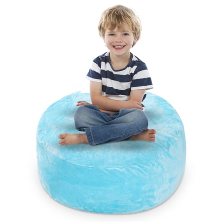 Cheer Collection Microplush Bean Bag and Stuffed Animal Storage Case, Sky Blue