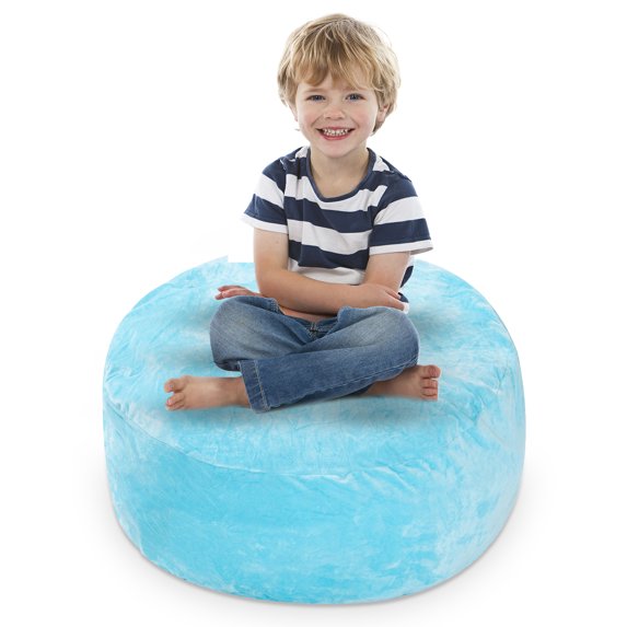 Cheer Collection Microplush Bean Bag and Stuffed Animal Storage Case, Sky Blue
