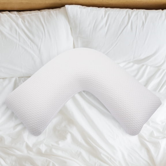 Cheer Collection Premium V-Shaped Memory Foam Pillow with Removable Washable Cover