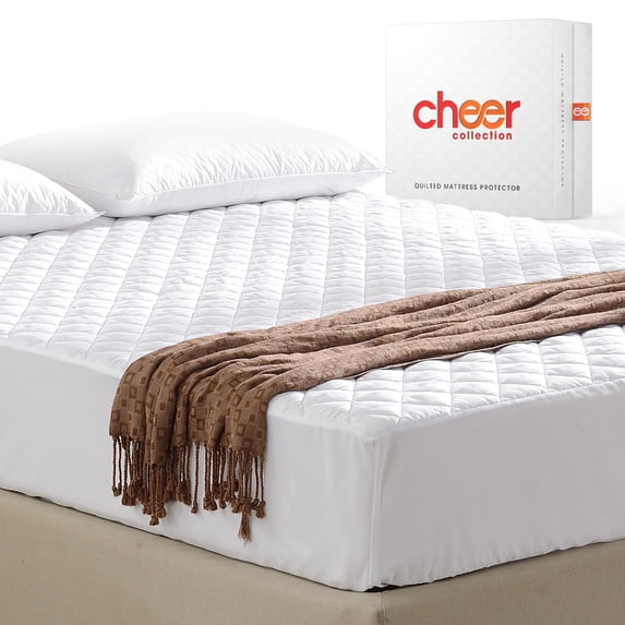 Cheer Collection Quilted Hypoallergenic Fitted Mattress Pad