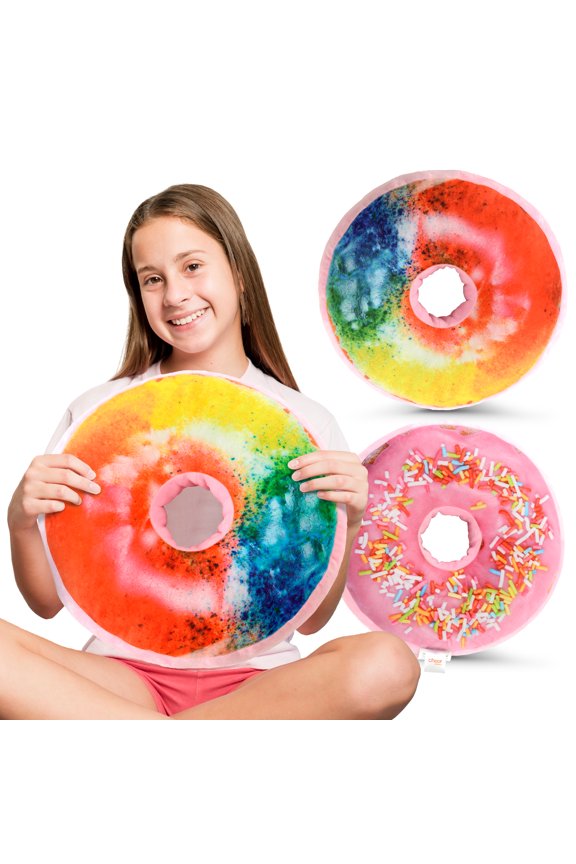 Reversible Plush Donut Throw Pillow