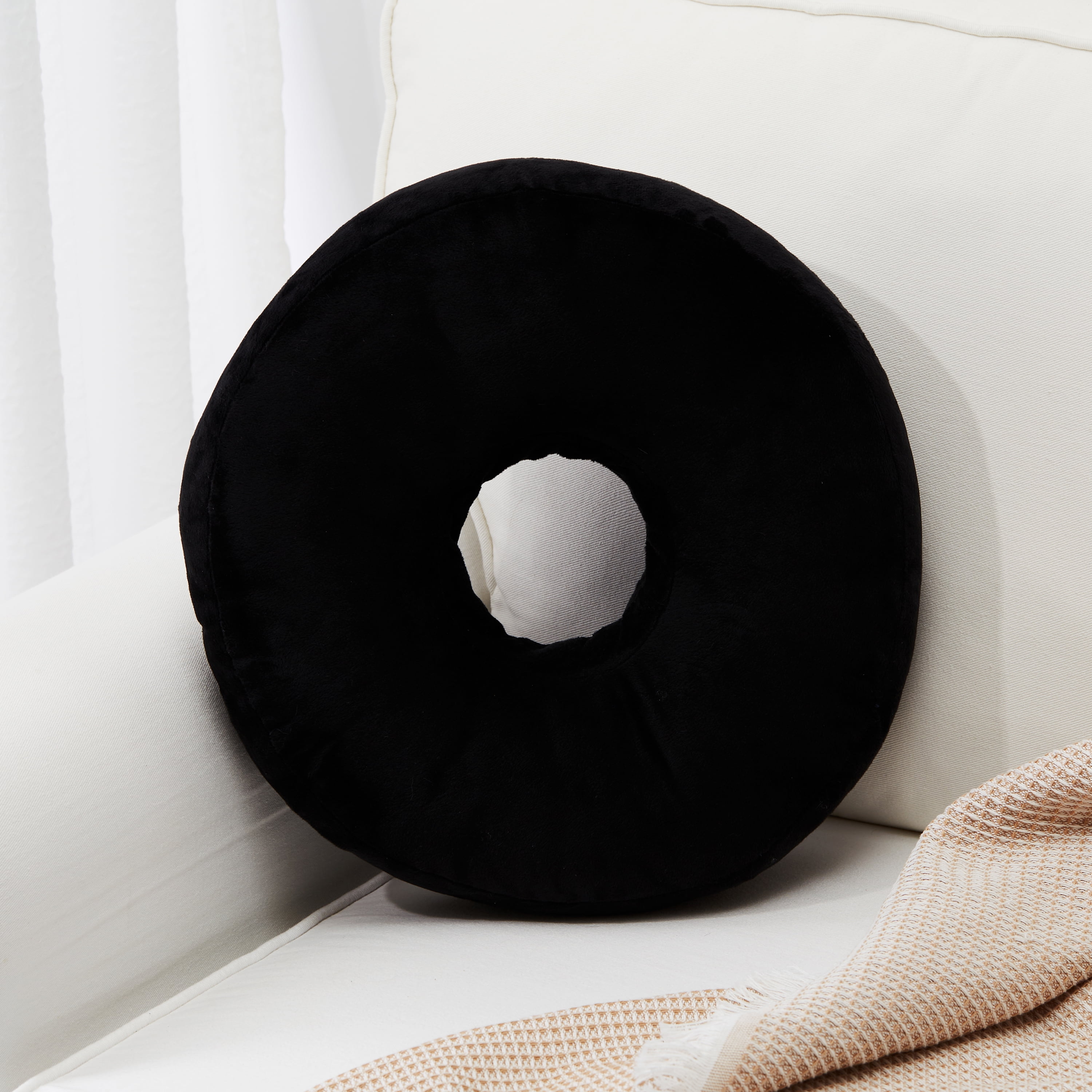 Cheer Collection Round Donut Pillow Super Soft Microplush Doughnut Pillow and Comfy Seat
