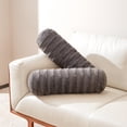 thumbnail image 1 of Cheer Collection Set of 2 Faux Fur Bolster Pillow, Gray, 1 of 5