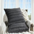 thumbnail image 1 of Cheer Collection Set of 2 Faux Fur Throw Pillows 16" x 16" - Gray, 1 of 5