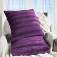 thumbnail image 1 of Cheer Collection Set of 2 Faux Fur Throw Pillows 16" x 16" - Purple, 1 of 5