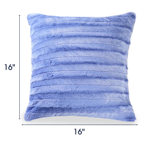 Cheer Collection Set of 2 Faux Fur Throw Pillows 16" x 16" - Very Peri