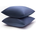 thumbnail image 1 of Cheer Collection Velour Throw Pillows - Set of 2 Decorative Couch Pillows - 18" x 18" - Navy Navy Blue 18" x 18" (Set of 2), 1 of 8