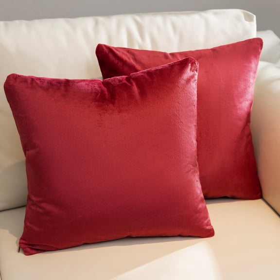 Cheer Collection Set of 2 Hollow Fiber Filled Couch Pillows, 26" x 26" - Maroon