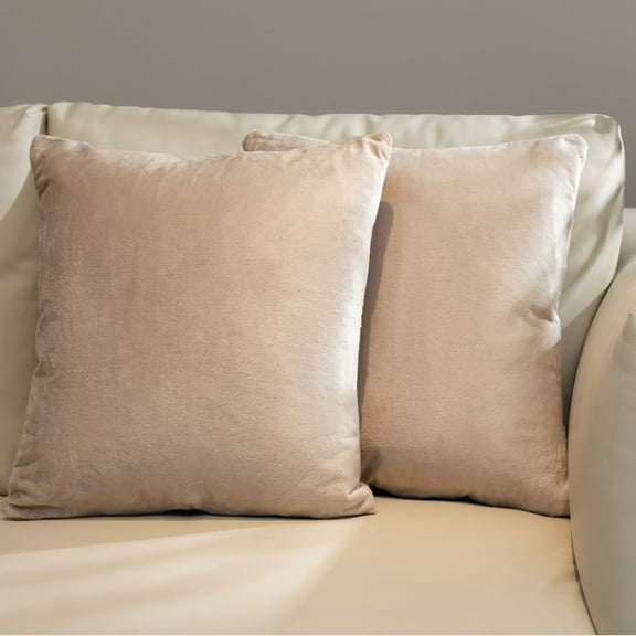 Cheer Collection Set of 2 Hollow Fiber Filled Couch Pillows, 26" x 26" - Taupe