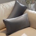 thumbnail image 1 of Cheer Collection Set of 2 Hollow Fiber Filled Lumbar Couch Pillows, 12" x 20" - Gray, 1 of 4
