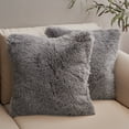thumbnail image 1 of Cheer Collection Shaggy Long Hair Throw Pillows - Super Soft and Plush Faux Fur Accent Pillows - 20 x 20 inches - Set of 2, 1 of 8