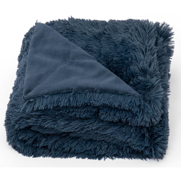 Cheer Collection Soft and Furry Long Shaggy Hair Throw Blanket