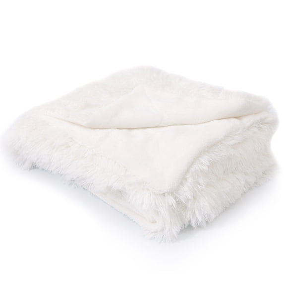 Cheer Collection Soft and Furry Long Shaggy Hair Throw Blanket