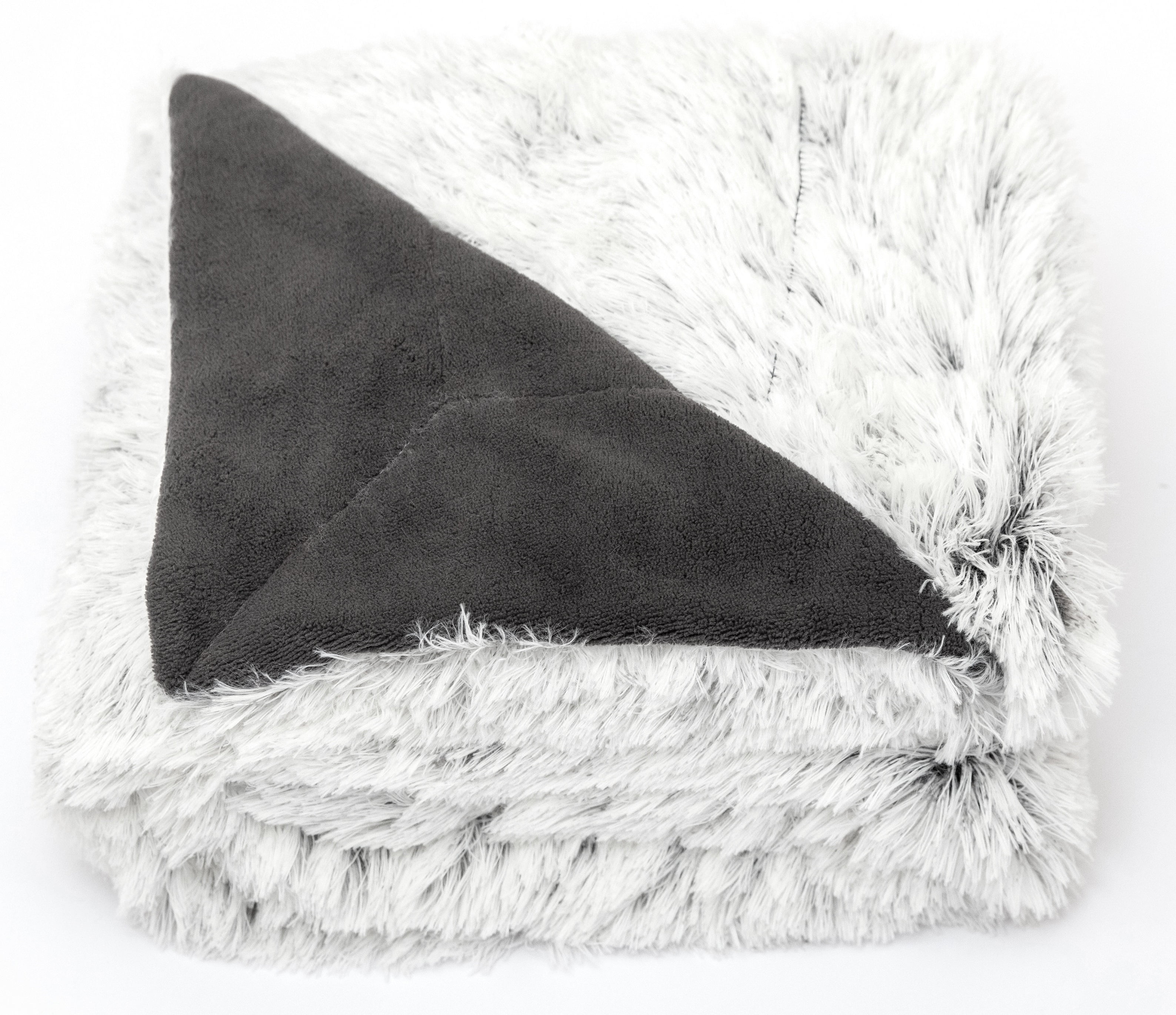 Gray Ombre Reversible Faux Fur Throw Blanket 60" x 70"