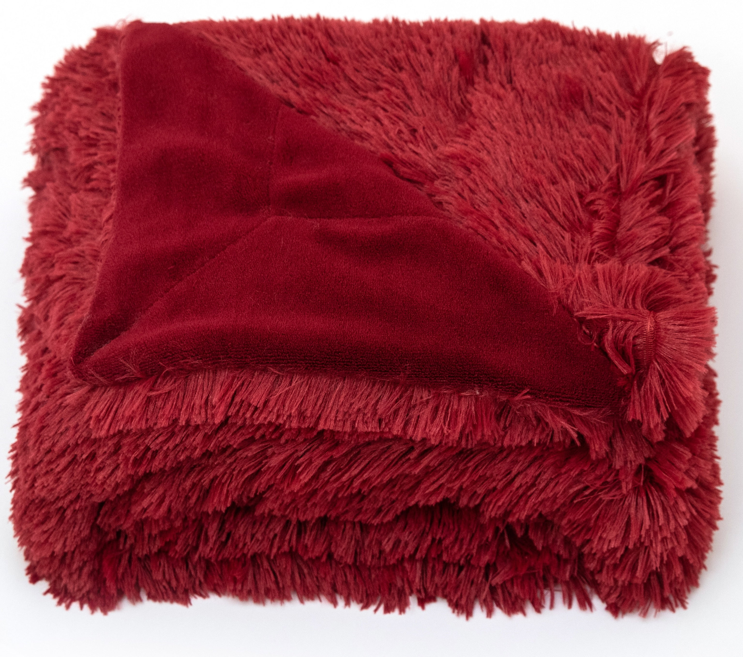Cheer Collection Set of 2 Shaggy Long Hair Plush Faux Fur Accent Pillows -  18 x 18 inches, 1 - King Soopers