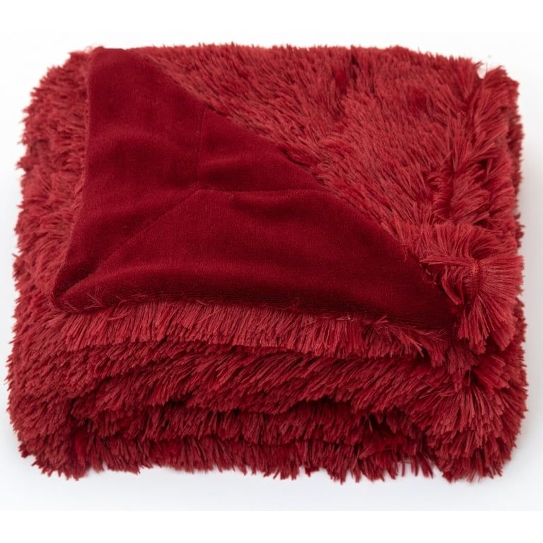 Cheer Collection Set of 2 Shaggy Long Hair Plush Faux Fur Accent Pillows -  18 x 18 inches, 1 - Harris Teeter
