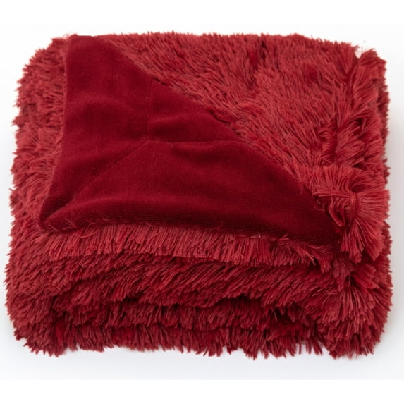 Cheer Collection Soft and Furry Long Shaggy Hair Throw Blanket