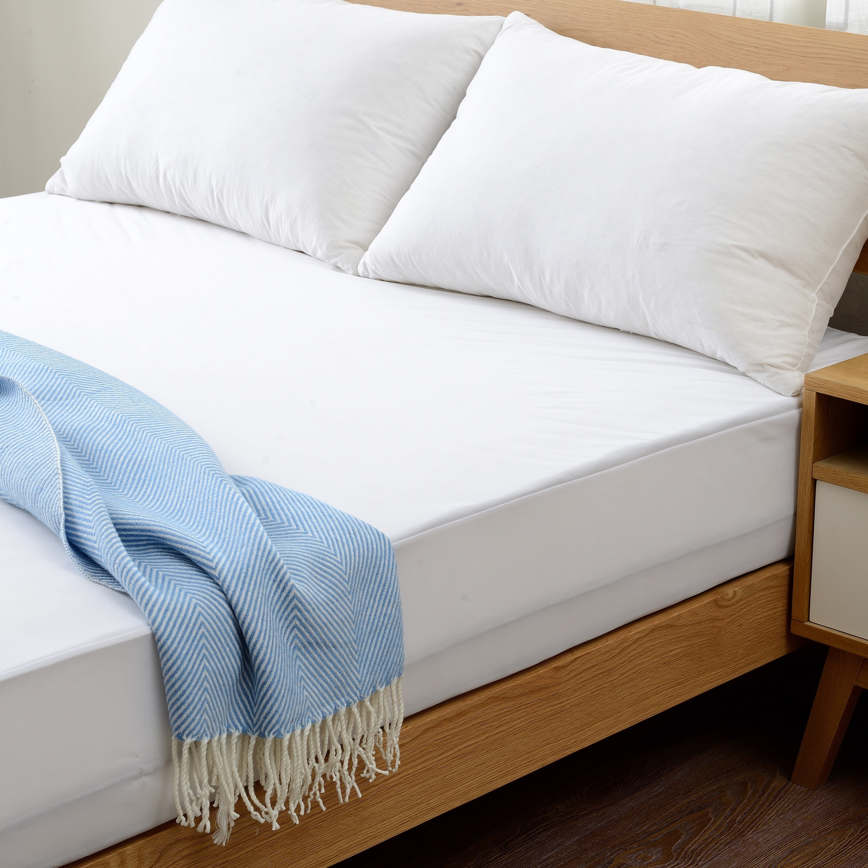 King Ultra Soft White Tencel Waterproof Mattress Protector
